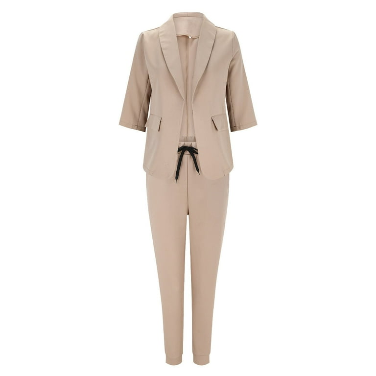 zfwon Blazer Suit Set Women Casual Elegant Piece Trouser Suits
