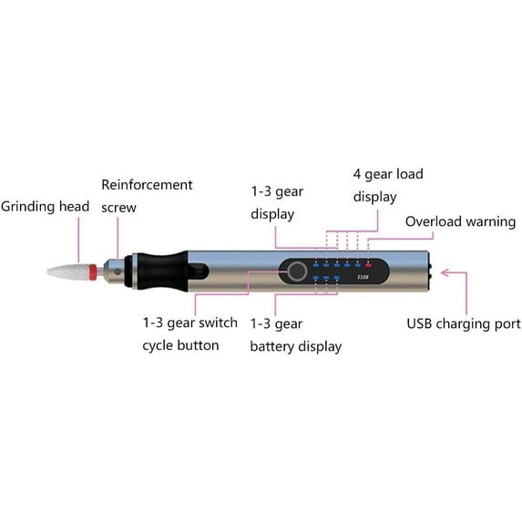 Rechargeable Cordless Electric Micro Engraver Pen, Mini DIY Engraving Tool Kit for Metal Glass Ceramic Plastic Wood Jewelry, with 30 Bits and 16 Stencils