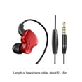 thumbnail image 3 of Gecau EDual Dynamics Earphones, Wired In Ear, High Sound Duality, Long-Lasting n Eating Game Phones Red Home Decor, 3 of 5