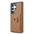 thumbnail image 5 of For Samsung Galaxy S25 Ultra Wallet Case with Card Holder, 360°Rotation Ring Holder Kickstand, Premium PU Leather RFID Blocking Card Pocket Protective Cover For Samsung Galaxy S25 Ultra, Brown, 5 of 6