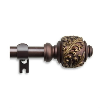 Contemporary Home Living 123.25" Brown Solid Contemporary Window Curtain Rod