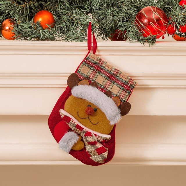 Puntoco Bolsas De Regalo De Calcetín Navideño Bolsas De Regalos De Alce, Decoración Del Hogar