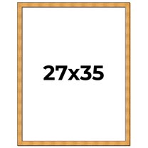 27x35 Frame Gold Rustic Solid Wood Picture Frame | 1.25 Inch Wide Moulding | Rustique Gold