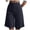 Navy, variant on vigerkar High Waist Bermuda Shorts Women Knee Length Wide Leg Dressy Casual Summer Pleated Front Work Shorts with Pockets, Tailored Office & Beach Versatile (Black, L)