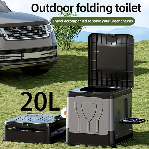 Cunbe Portable Outdoor Camping Toilet - Folding Travel Toilet with Self-Contained Waste Tank for RV, Car, Camping & Boats - No Electricity, Compact & Hygienic Design