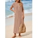 thumbnail image 4 of Vestido de verano KIRUNDO Vestido largo Henley de punto acanalado caqui XXL, 4 of 9