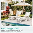 thumbnail image 3 of Dycanpo Chaise Lounge Chair Outdoor Set of 2, with Adjustable Backrest & Wheels, White, 3 of 9