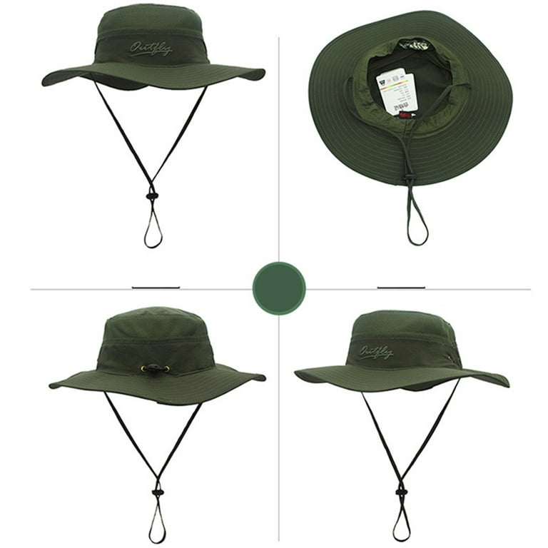 Elbourn Outdoor Men Hats Fishing Cap Wide Brim Anti-uv Beach Sun Caps Women Bucket  Hat Summer Autumn Hiking Camping - 2 Pack 
