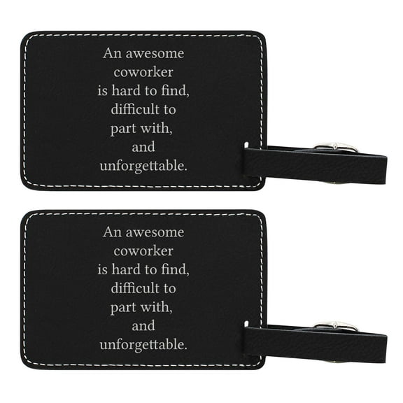 ThisWear Coworker Retirement Gift Awesome Coworker Hard To Find Unforgettable 2-pack Leatherette Luggage Tags Black