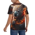 thumbnail image 2 of Hirioo Cute Maple Leaf Koala for Men's Baseball T-shirt Shirts Short Sleeve Casual Summer Button Stretch T Shirts,Size S-4XL-4X-Large, 2 of 7