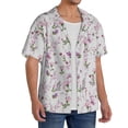 thumbnail image 4 of Xecao offers the Orchids Flowers for Men's Casual Short-sleeved Shirt, a button-up collared shirt with a pocket, perfect for beach vacations and yacht travel in the Small size., 4 of 7