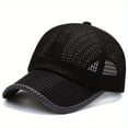 thumbnail image 2 of Voska Lightweight Mesh Baseball Hat Unisex Fishing Sun Hat Breathable Polyester Cotton Outdoor Cap Black, 2 of 5