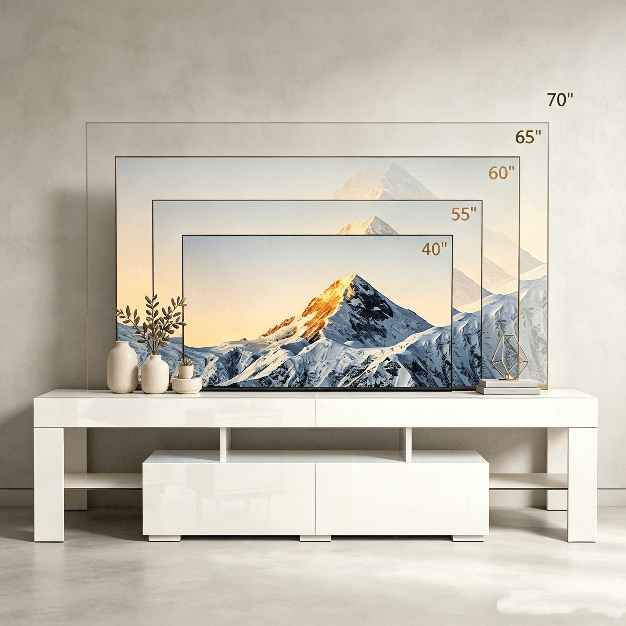 TV Stand with RGB LED Lights, MDF Entertainment Center with 2 Drawers & Tempered Glass Shelves, Modern Media Console Table for TVs Up to 70 Inches, White High Gloss 61.4x13.8x15.7 Inches