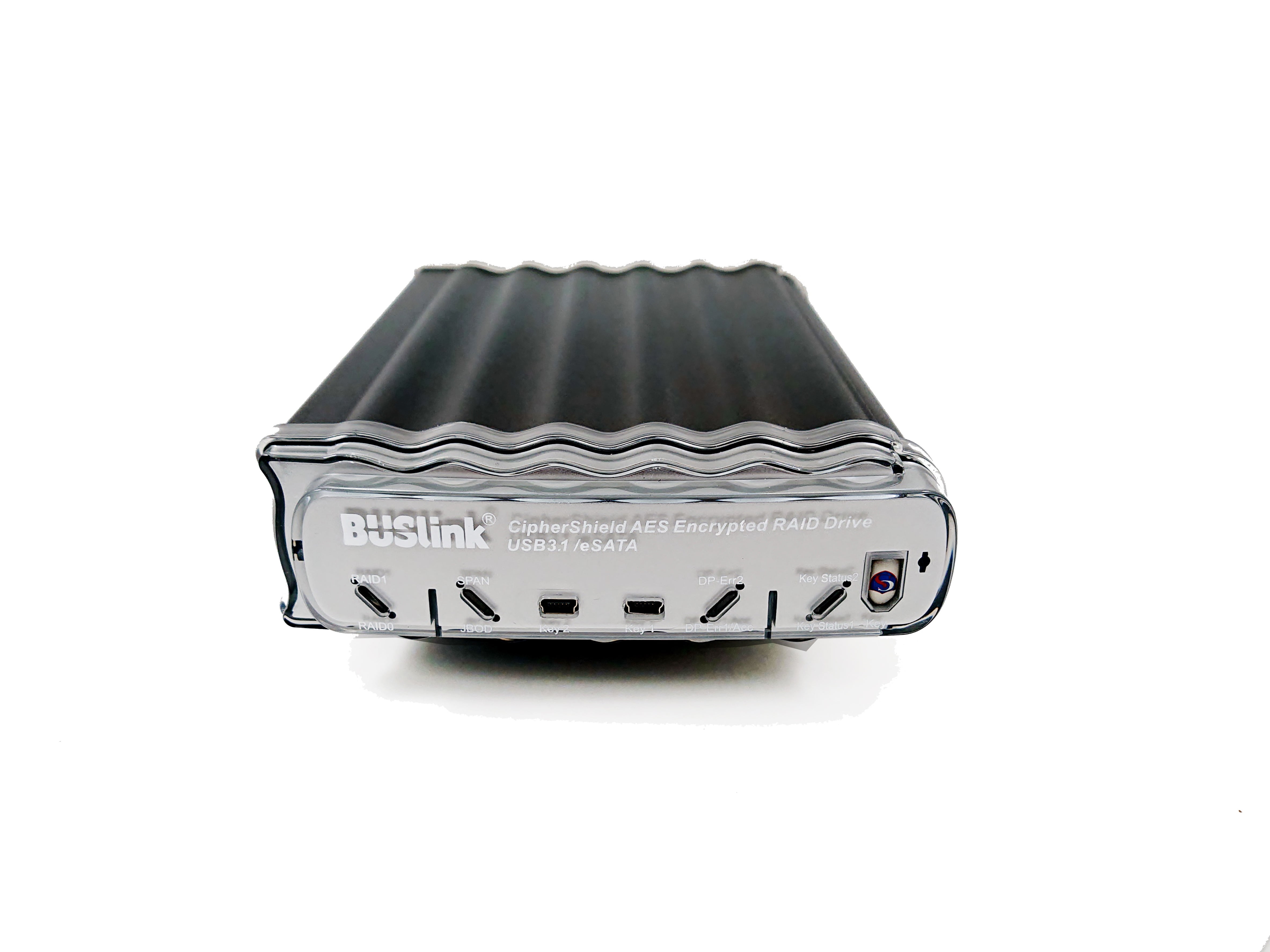 CipherShield Dual Keys FIPS 140-2 Level 2 HIPAA 512-bit AES USB 3.1 Gen 2/eSATA RAID 0 Hardware Encrypted External Desktop SSD Drive (7.6TB)