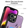 thumbnail image 3 of Nalacover For iPhone 14 Plus Case Ring Holder Kickstand with Credit Card Holder, Back Flip Premium Leather Magnetic Clasp Removable Wirst Hand Strap Cover For iPhone 14 Plus, Purple, 3 of 14