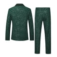 thumbnail image 5 of IWRICH Men's Sequin Suits Slim Fit One Button Tuxedo Suit Jacket Dress Pants Sparkle Blazer 2 Piece Sets for Party Wedding Prom Green L, 5 of 8