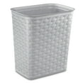 thumbnail image 3 of (2 pack) Sterilite Small Bathroom Trash Can, 3.4 Gallon Plastic Weave Garbage Bucket Bin with No Lid, Gray, 3 of 10