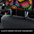thumbnail image 4 of Kdxio Colorful Floral Embroidery Mexican Pattern Print 2 Piece Car Head Rest Covers Set Auto Front/Rear Seats Headrest Cover Universal Fit Most Cars,Sedan, SUV, 4 of 9