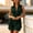 Green, variant on Women's Fringe Trim Sleeveless Bodycon Dress – Half Zip Front, Western Boho Style, Solid Color Summer Outfit Light Brown,S