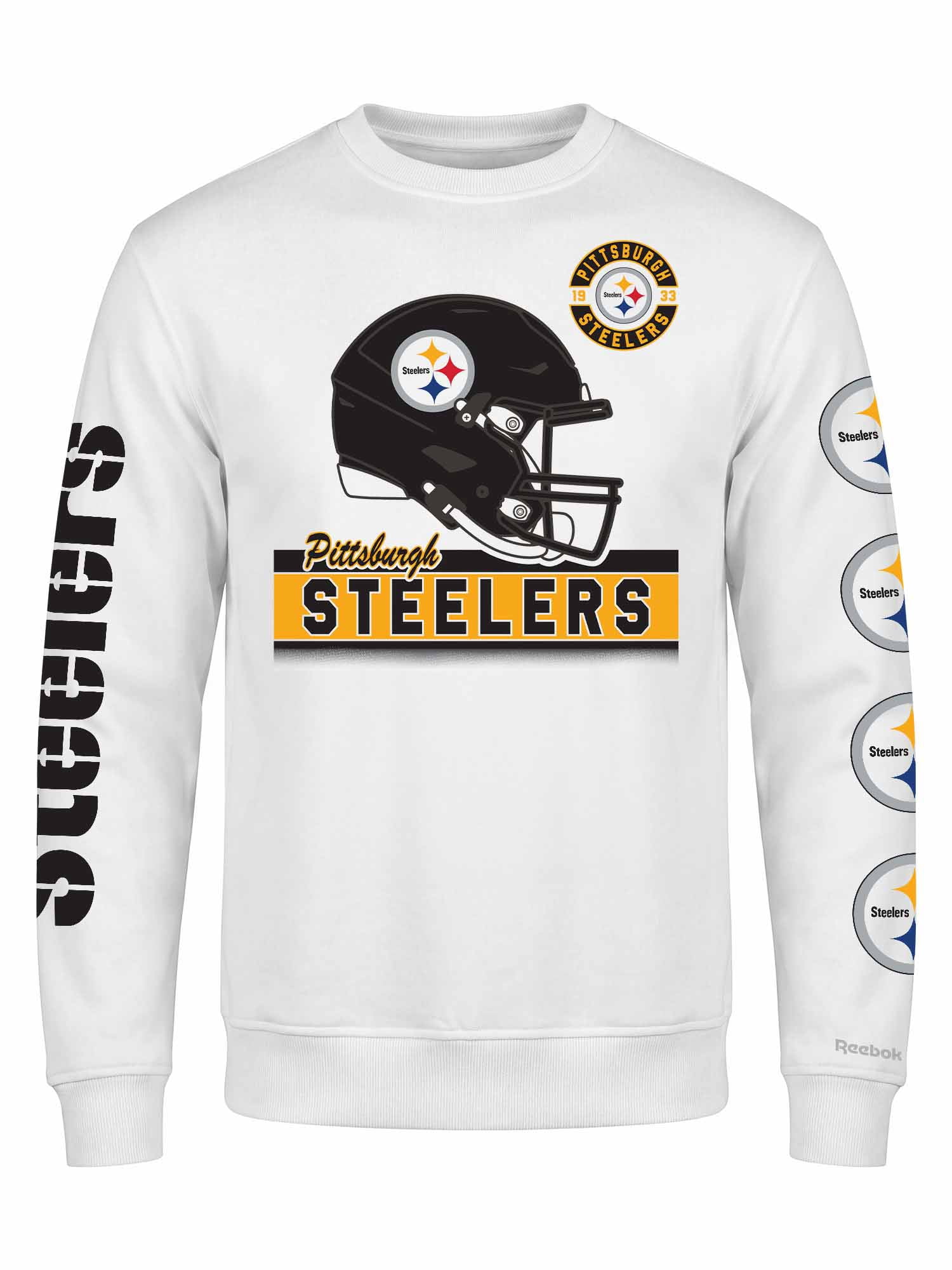 Pittsburgh Steelers Reebok Mens White Crew Sweatshirt