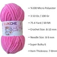 thumbnail image 3 of Velvet Chenille Yarn Super Bulky Soft Yarn - 100g (75.4 yds) - Baby Blanket Yarn for Knitting Amigurumi Fancy Yarn for Crochet Weaving Crafts - Will Not Break or Splinter (Lavander,3 Skein), 3 of 8