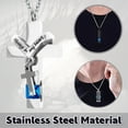 thumbnail image 5 of 4Pcs Urn Necklace Set Stainless Steel Cremation Jewelry Heart Cylindrical Cross Rectangular Ashes Keepsake Waterproof Urn Memorial Pendant for Men Women, 5 of 10