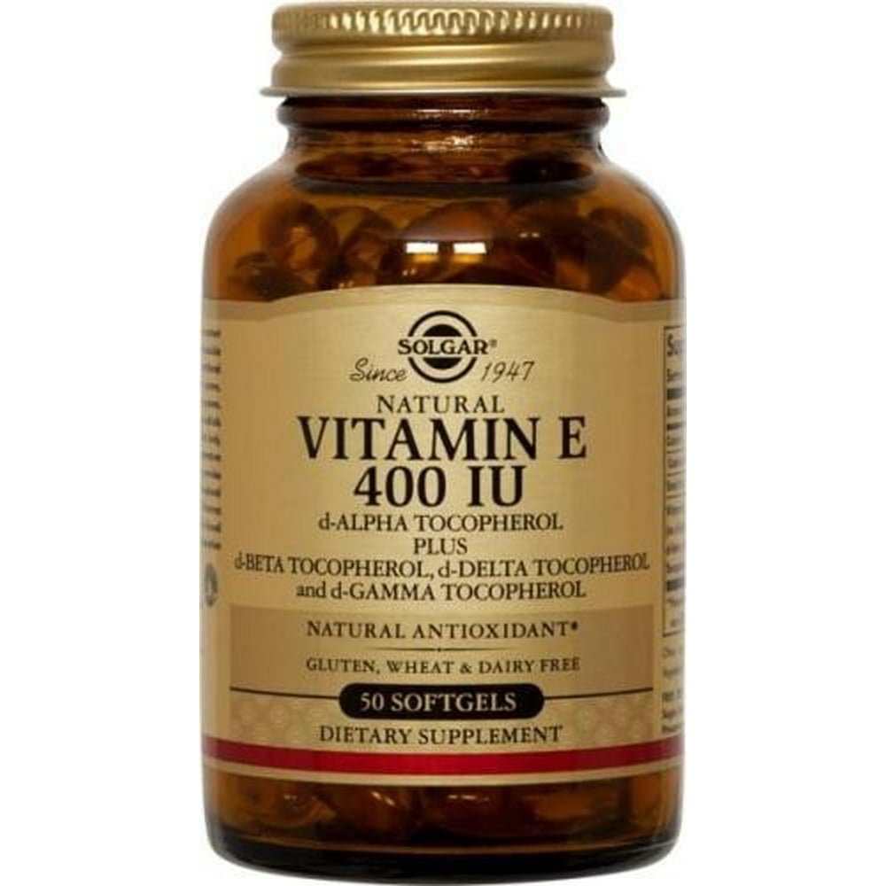 Solgar Vitamin E 400 IU Alpha Softgels, 50 Ct