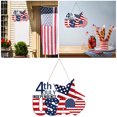 thumbnail image 1 of 4th Of July Decoration Patriotic Hanging Door Sign With Rope Flag Plaque For Independence Day Memorial Day Front Door Porch Wall Window Beads Bracelet String Frosted Christmas Garland Replacement for, 1 of 3