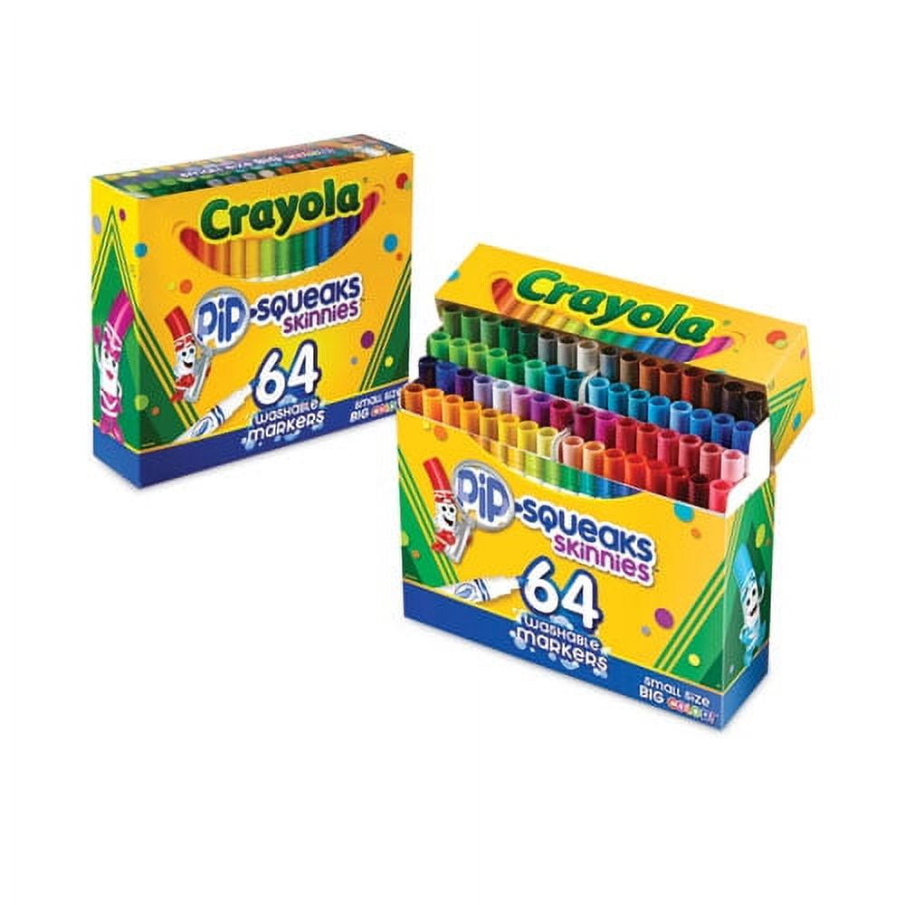Pip-Squeaks Skinnies Washable Markers, Medium Bullet Tip, Assorted Colors, 64/pack | Bundle of 2 Sets