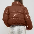 thumbnail image 2 of Vedolay Parkas for Women Lapel Collar Fall Coat Tops for Work Winter Brown,L, 2 of 4