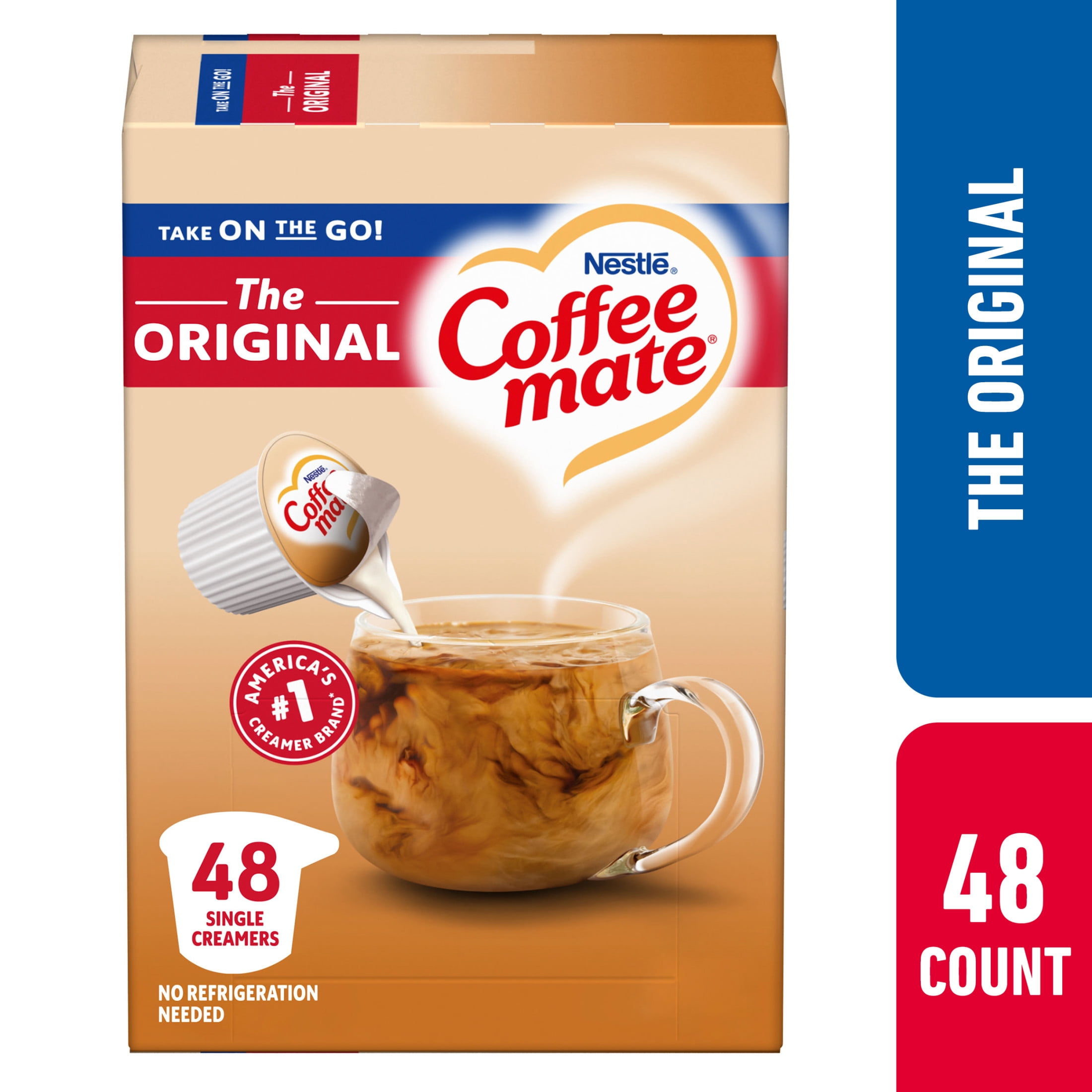 Nescafé Clasico Dark Roast Instant Coffee, 10.5 oz with Nestle Coffee Mate, The Original Liquid Coffee Creamer Singles, 9 fl oz, 48 Count