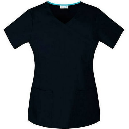 Scrubstar Women's Premium Collection Stretch Mock Wrap Scrub Top