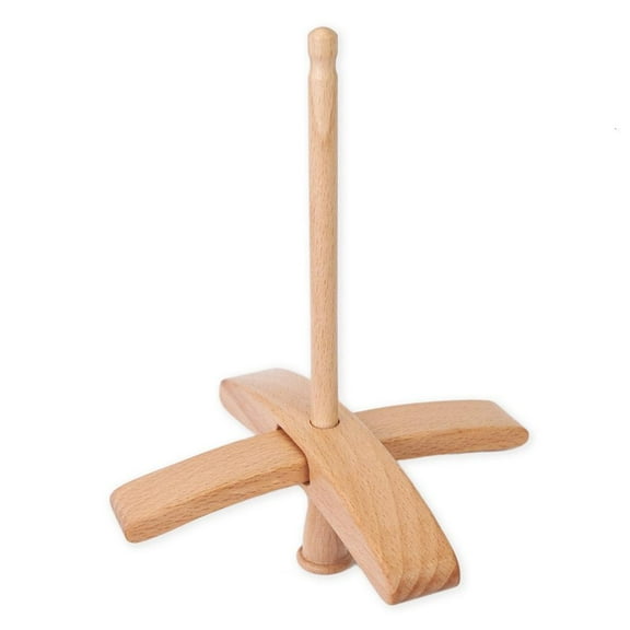 Rvaymup Drop Spindle Weaving Spinner Wheel Crosses-Shaped Wooden Turkish Spindle
