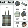 thumbnail image 2 of Retro Plaid Canvas Tote Bag Buffalo Checkered Pattern Vintage Style Geometric Design Rustic Aesthetic Cute Reusable Foldable Shopping Tote, 2 of 6