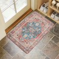 thumbnail image 4 of Retro Door Mat, 17 X 30 Inch Boho Pink Carpet Welcome Doormat Decorative Home Floor Mat, Non Slip Rubber Back and Strong Water Absorption for Outdoor Indoor Entrance Decor, 4 of 6
