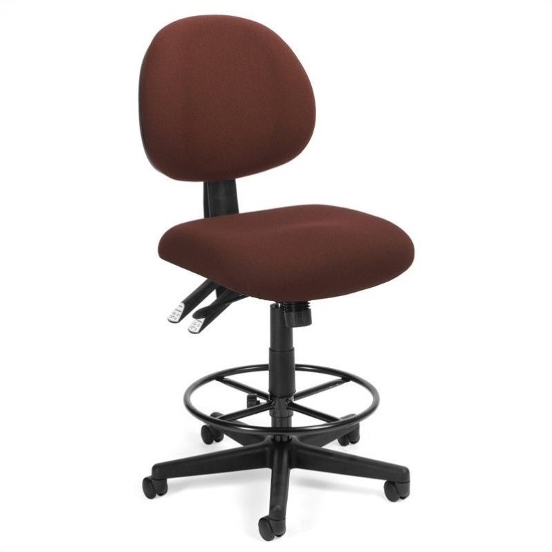 OFM 24Hour Task Drafting Chair with Drafting Kit in Burgundy Walmart