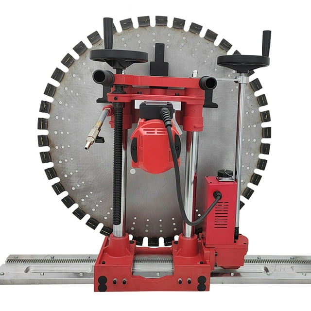 Concrete Wall Cutter Reinforced Concrete Saw Wall Grooving Cutting Machine with Guide Rail 220V Max 12.6inch Depth