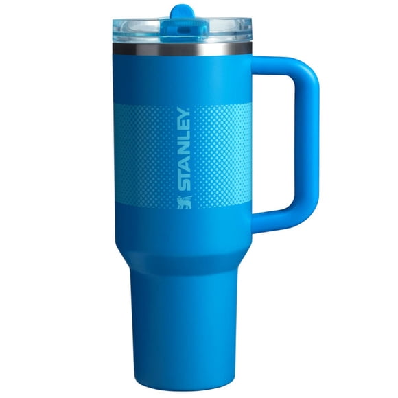 Stanley the Quencher ProTour Flip Straw Tumbler 40oz Insulated Stainless Steel Cup with Handle & Straw, Printed Blue