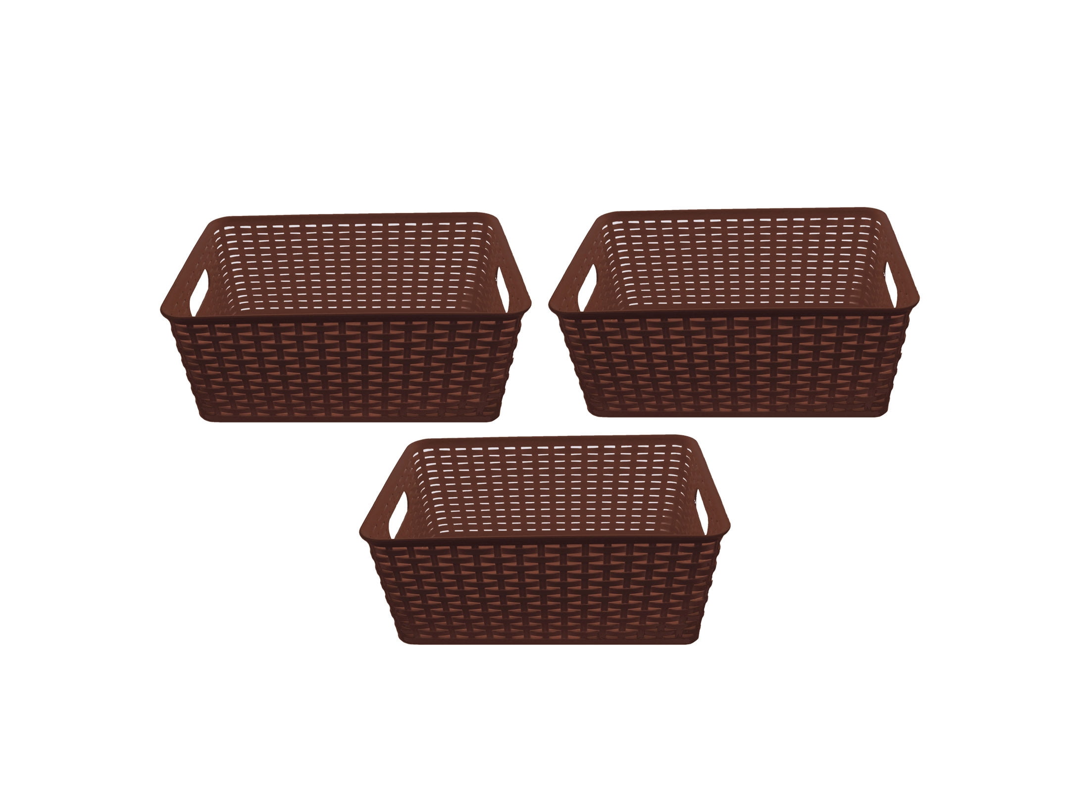 YBM Home Plastic Rattan Storage Box Basket Organizer for Bathroom