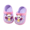 thumbnail image 2 of Cartoon Cow Butterfly Charms Toddler Girls EVA Clogs Non Slip Pool Beach Shower Slippers Adjustable Heel Strap For 18Months-6Years Old Kids, 2 of 8