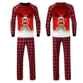 thumbnail image 5 of Conjuntos de pijamas a juego para la familia, camisetas con estampado de alce navideño de manga larga y pantalones con estampado a cuadros, ropa de dormir para el hogar de otoño, ropa de Navidad, 5 of 5