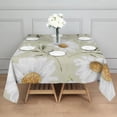 thumbnail image 2 of 52x52in(132x132cm) Square Tablecloth, Waterproof Polyester Table Cover, Wrinkle Resistant & Washable Fabric for Dining, Kitchen, Picnic, Daisy Flowers Print, 2 of 6