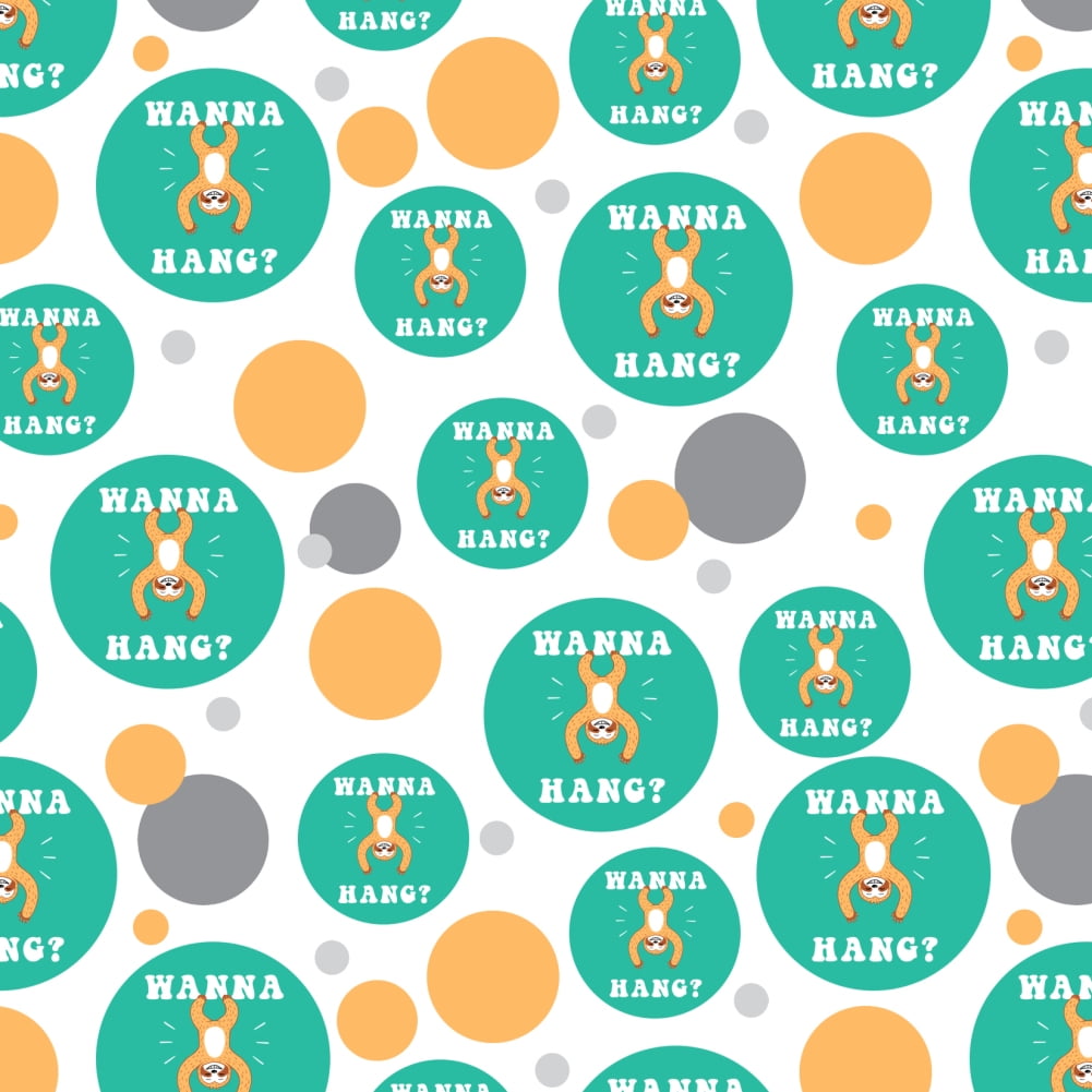 Wanna Hang Want Sloth Funny Humor Premium Gift Wrap Wrapping Paper Roll