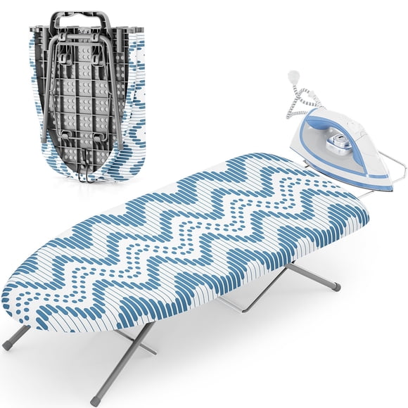 Tabla de planchar de sobremesa KINGBOARD pequeña con soporte para plancha de 30 x 12 cm