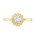 thumbnail image 4 of Rosec Jewels Lab Diamond Flower Ring for Women - 5 MM - EF-VS Quality - Proposal Ring, 10K Yellow Gold, US 12.00, 4 of 8