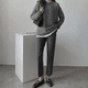 thumbnail image 3 of Pantalones de nueve puntos profesionales para mujer, ajustados, de cintura alta, con entrepierna recta, holgados, estilo occidental, para primavera y otoño, 3 of 4