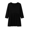 thumbnail image 5 of IUYRTFE Women V Neck 3/4 Sleeve Pleated Tunic Top with Pockets for Casual Daily Wear, 5 of 8
