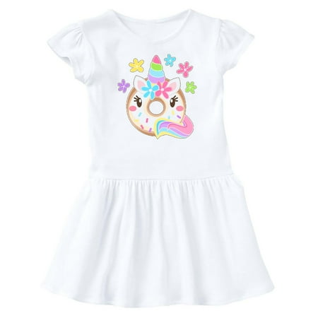 

Inktastic Unicorn Doughnut with Sprinkles and Flowers Gift Baby Girl Dress