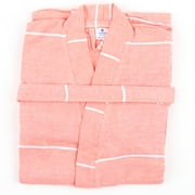 Context Men and Women 100% Organic Turkish Cotton Ultra Absorbent Beach, Bath, Pool, Hotel and spa peshtemal Robe Unisex Turkish Bathrobe, Large/Extra Large, (Coral)