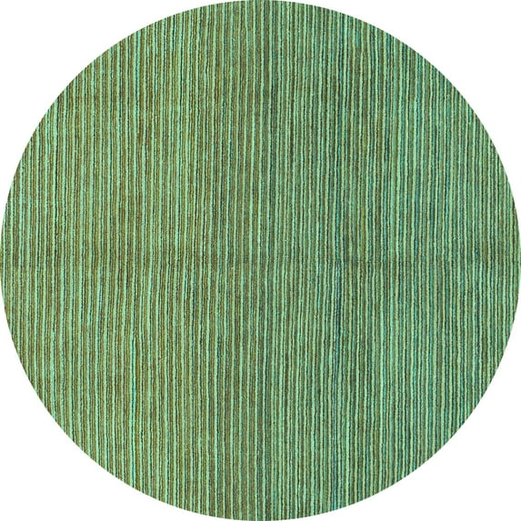 Ahgly Company Indoor Round Abstract Turquoise Blue Modern Area Rugs, 5' Round